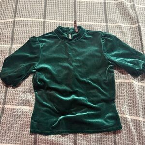 Gypsies & Moondust Emerald Velvet Blouse